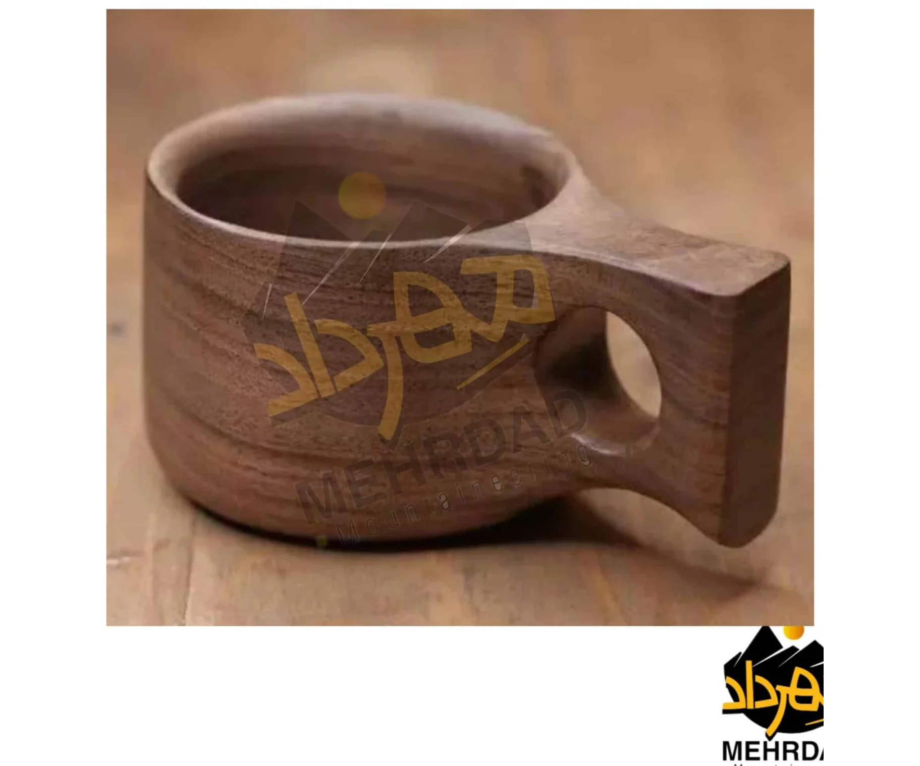 لیوان چوبی کوکسا | تک سوراخ | دسته کوچک
